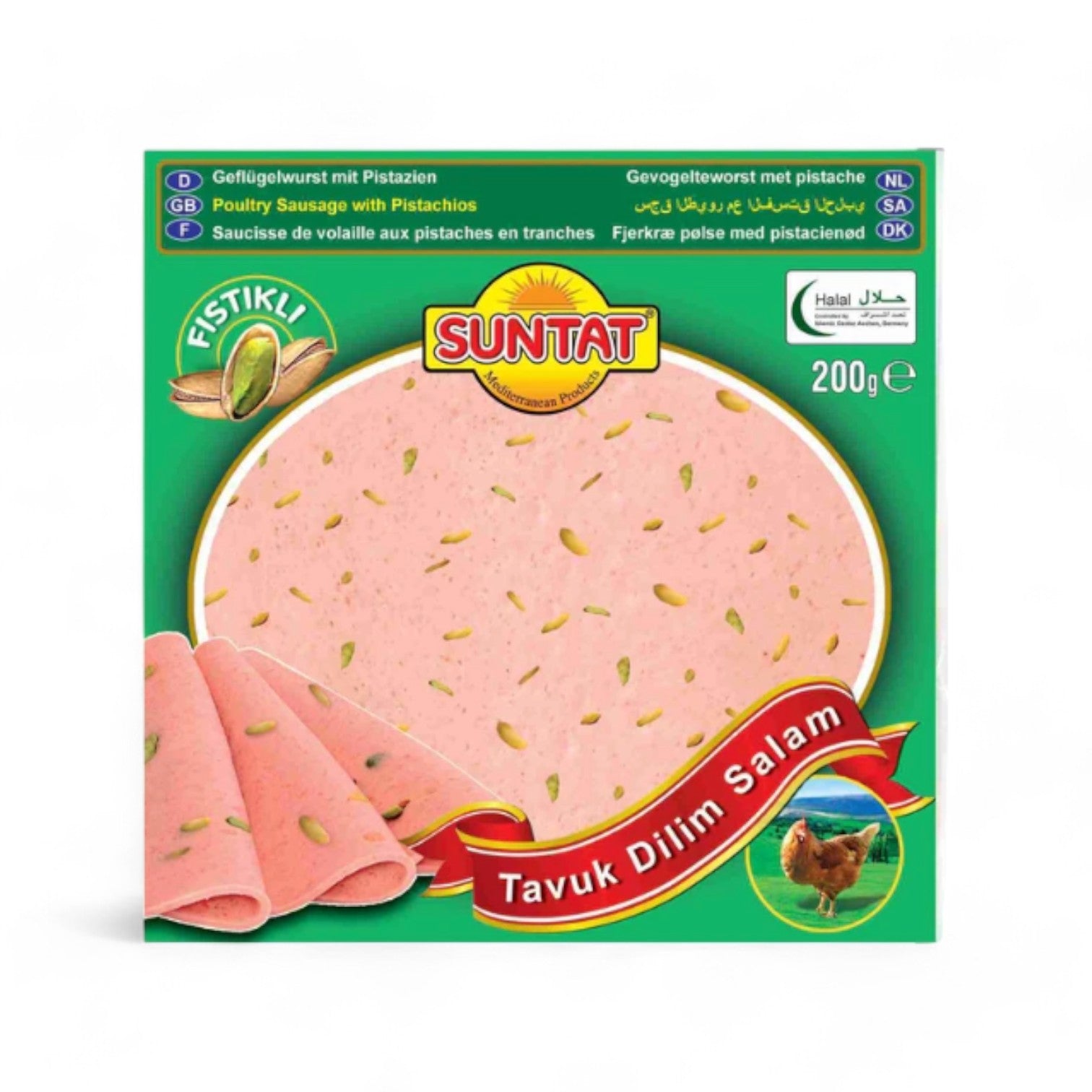 Suntat Chicken & Turkey Slices With Pistachios 200Gr - Eden's Market