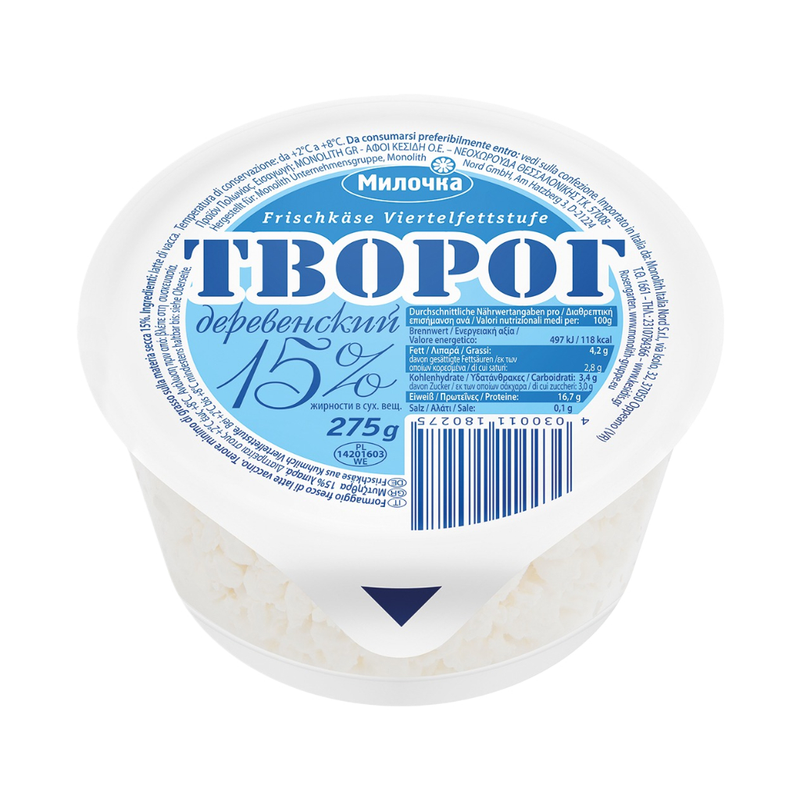 Monolith Fresh Cottage Cheese 15% Fat 275Gr - Eden's Market