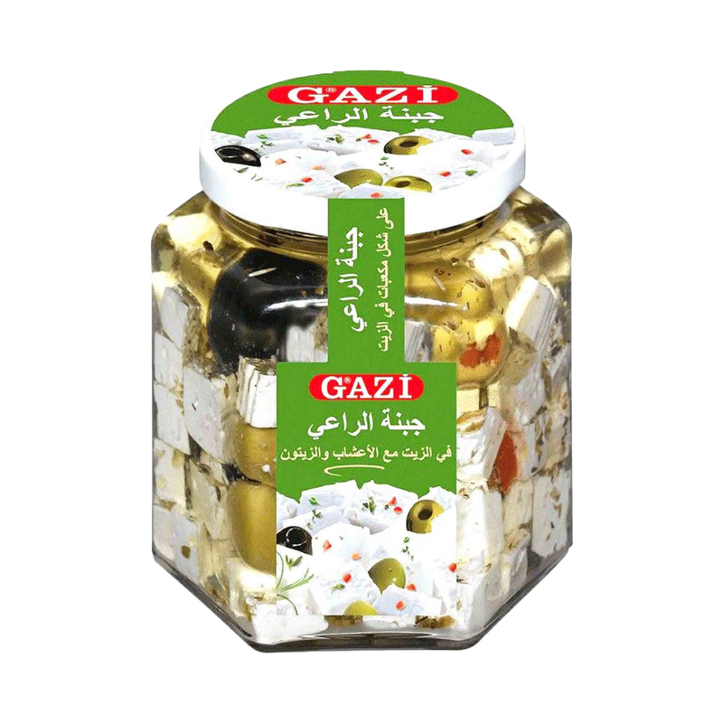 Gazi Cheese Cubes In Oil With Olives And Herbs 375Gr - Eden's Market