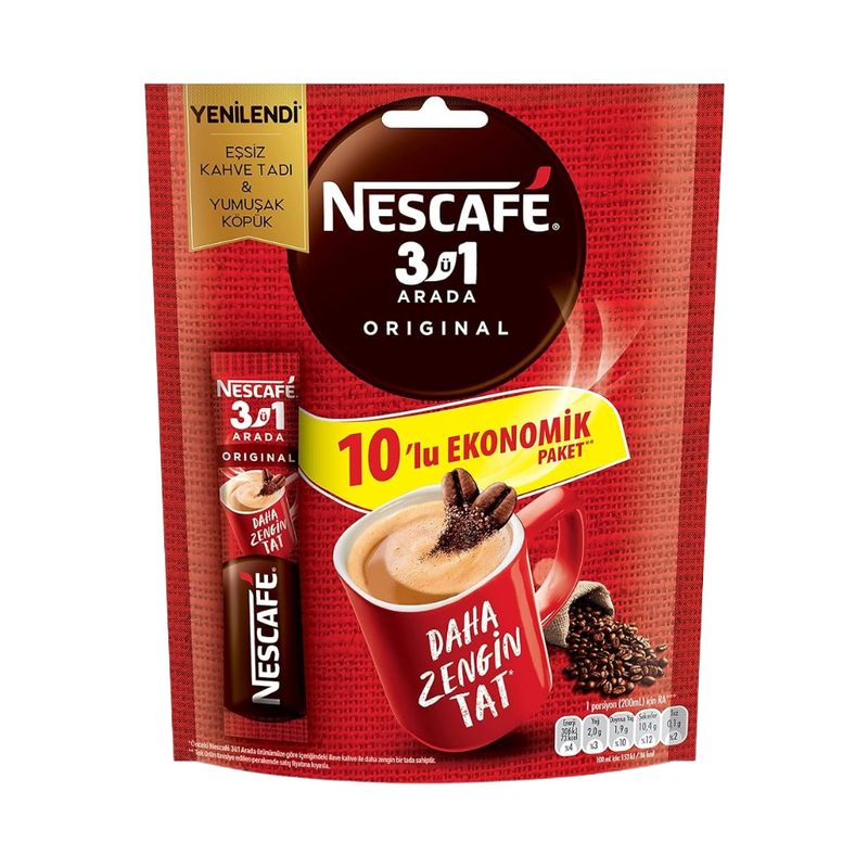 Nescafe 3 In 1 Original Instant Coffee Turkish Version 10 Piece - Eden's Market