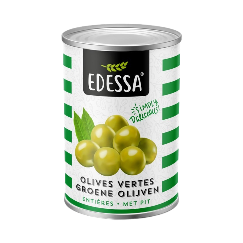 Edessa Green Olives With Seeds 170Gr - Eden's Market