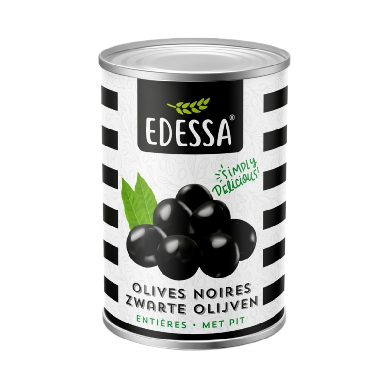 Edessa Black Olives With Seeds 170Gr - Eden's Market