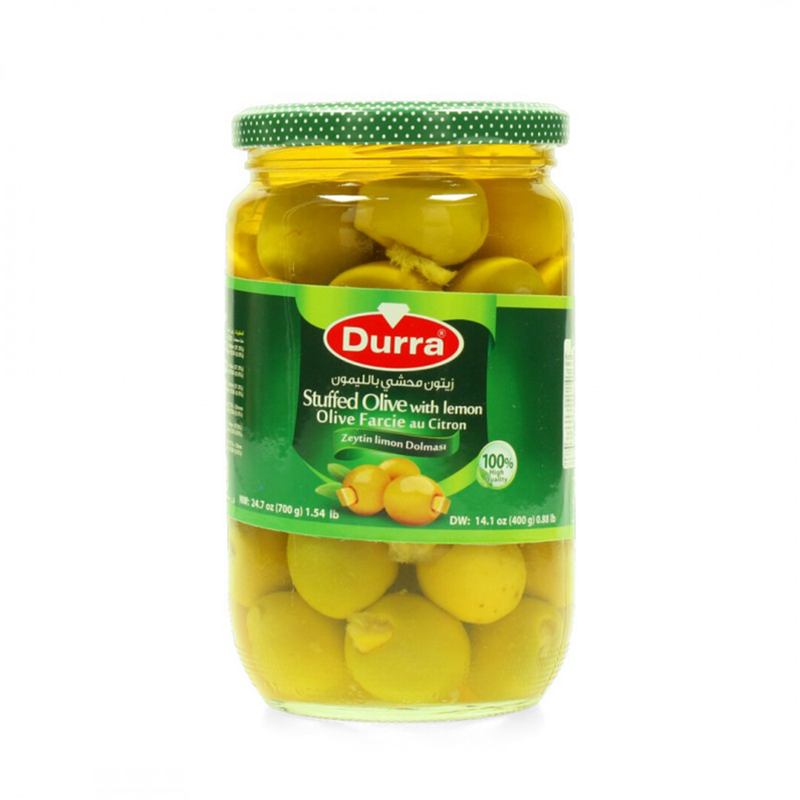 Durra Lemon Stuffed Green Olives 710Gr - Eden's Market