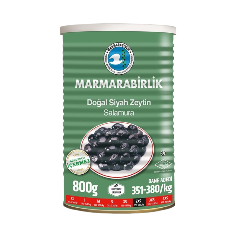 Marmarabirlik Natural Black Olives 2Xs 800Gr - Eden's Market