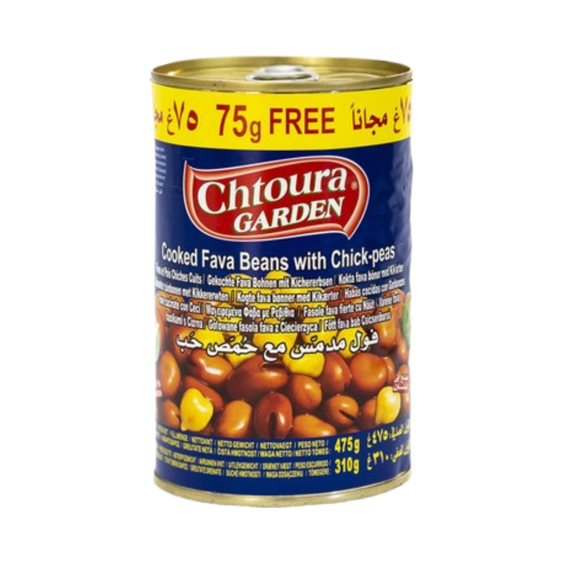 Chtoura Garden Cooked Fava Beans With Chickpeas 400Gr - Eden's Market