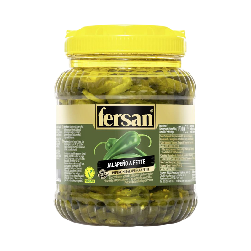 Fersan Pickled Spicy Sliced Jalapeno Peppers 1700Gr - Eden's Market