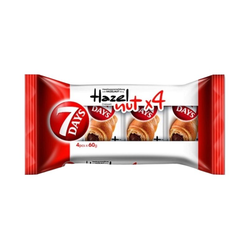 7 Days Croissants 4 Pack With Hazelnut Filling 4X60Gr - Eden's Market