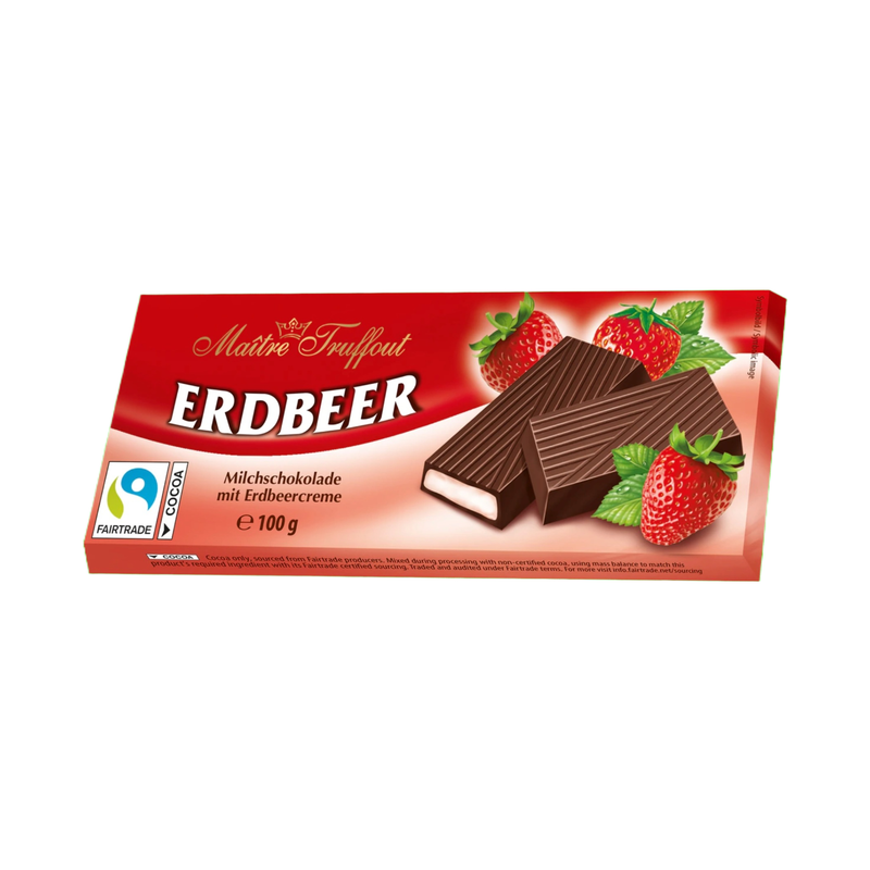 Maitre Truffout Cream Chocolate Strawberry 100Gr - Eden's Market