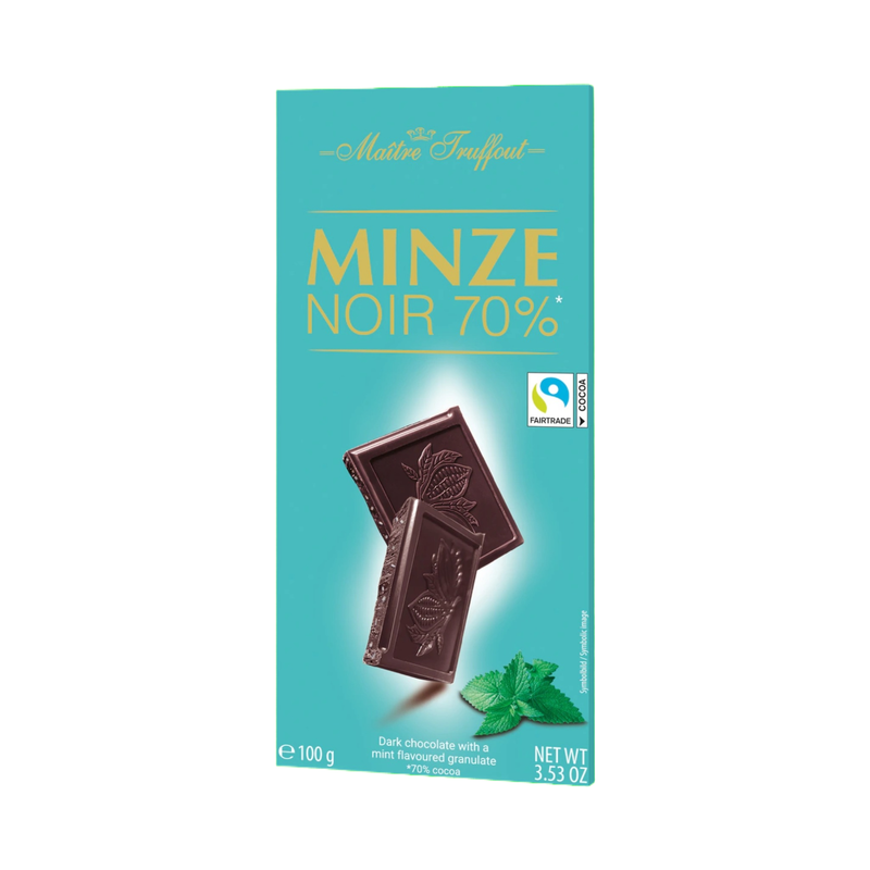 Maitre Truffout Dark Chocolate 70% With Mint Flavour 100Gr - Eden's Market