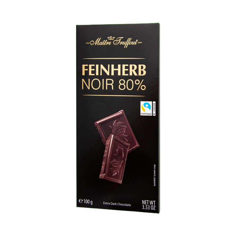 Maitre Truffout Premium Extra Dark Chocolate 80% 100Gr - Eden's Market