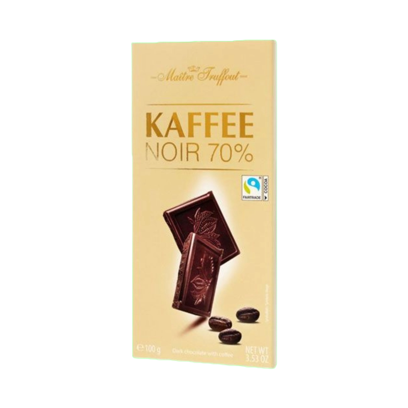 Maitre Truffout Dark Chocolate With Coffee (Min. 70% Cocoa) 100Gr - Eden's Market