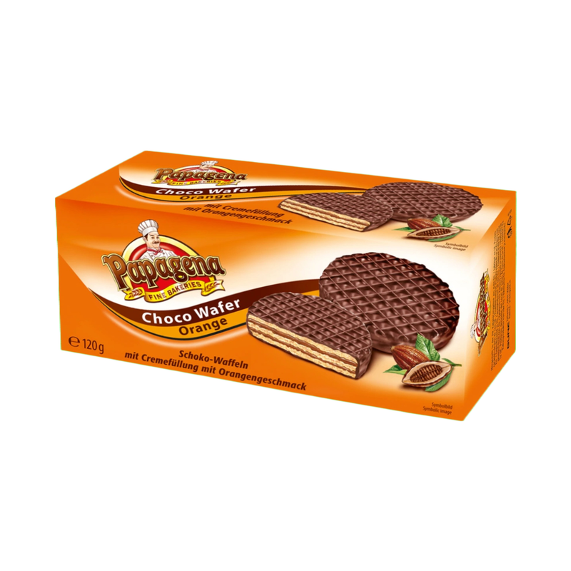 Papagena Chocolate Wafers With Orange Flavoured Cream Filling 120Gr - Eden's Market