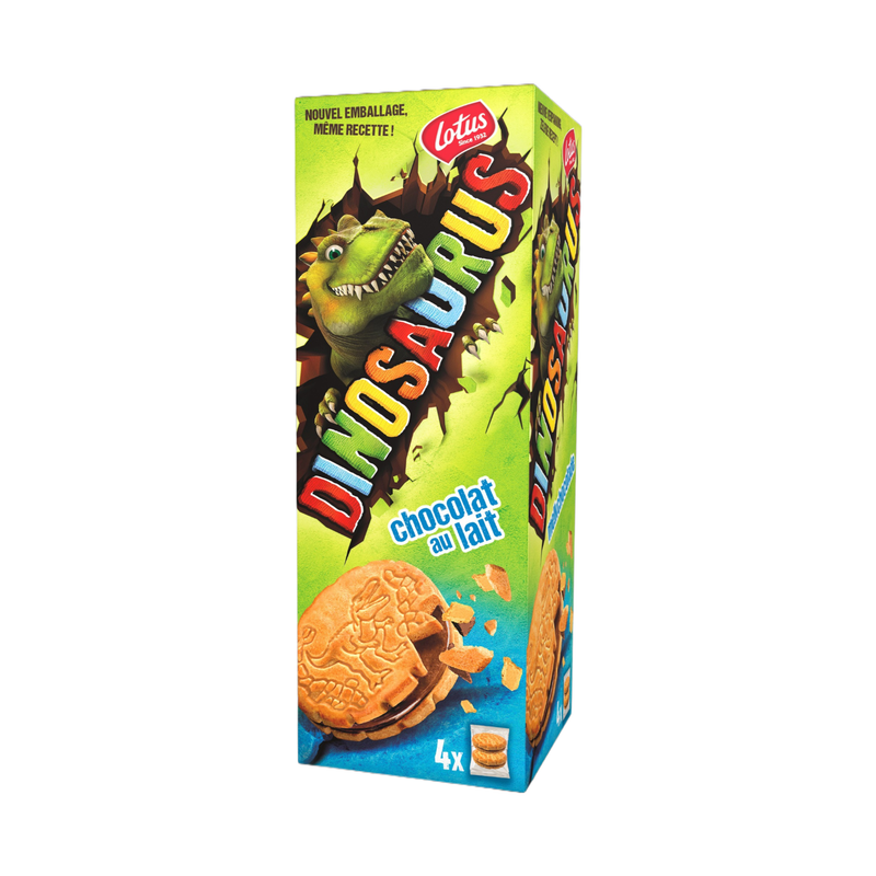 Lotus Dinosaurus Milk Chocolate Biscuits 4X2 Piece 225Gr - Eden's Market