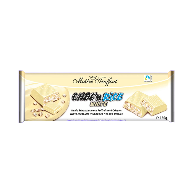 Maitre Truffout White Chocolate With Puffed Rice 150Gr - Eden's Market