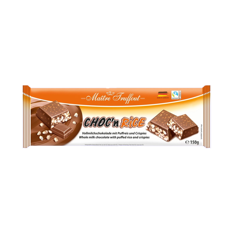 Maitre Truffout Light Chocolate With Puffed Rice 150Gr - Eden's Market