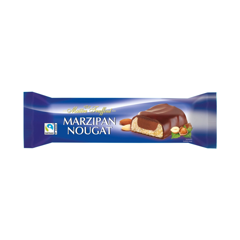 Maitre Truffout Marzipan-Nougat Bar With Milk Chocolate 75Gr - Eden's Market