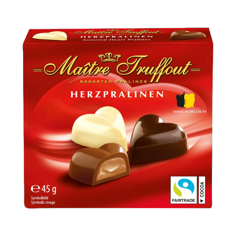 Maitre Truffout Mini Heart Pralines Belgium 45Gr - Eden's Market