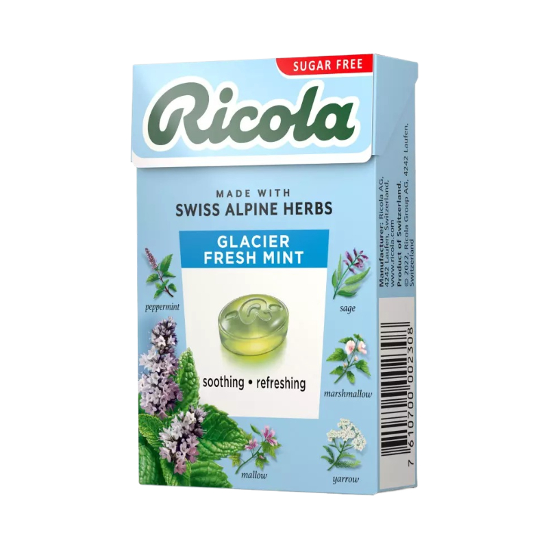 Ricola Swiss Herb Sugar Free Candy Glacier Fresh Mint 40Gr - Eden's Market