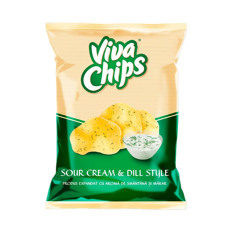 Viva Chips Sour Cream & Dill Style Chips 100Gr - Eden's Market