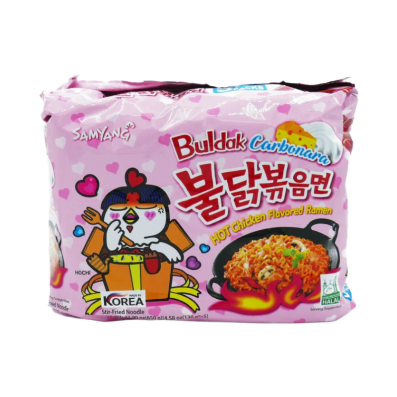 Samyang Buldak Carbonara Hot Chicken Flavor Ramen Noodles 5X130Gr - Eden's Market
