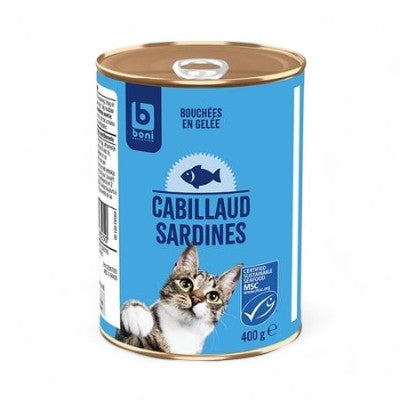 Boni Cat Food Cod & Sardines Chunks In Jelly 400Gr - Eden's Market