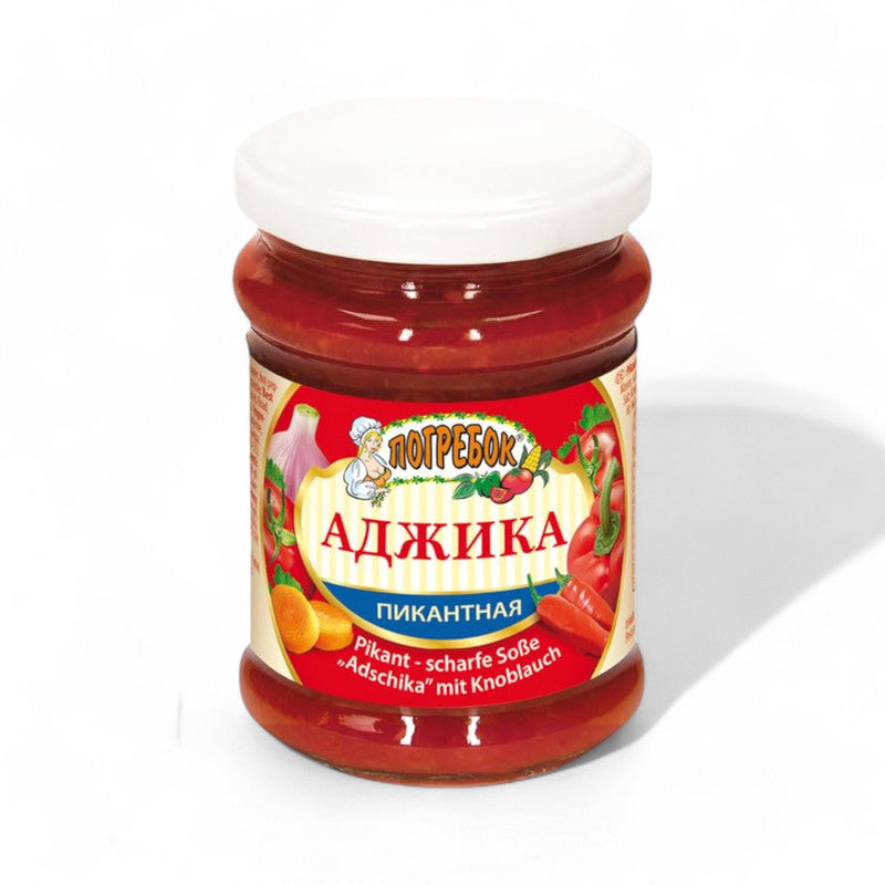 Pogrebok Adzhika Pikantnaya Hot Sauce With Garlic 255Gr - Eden's Market