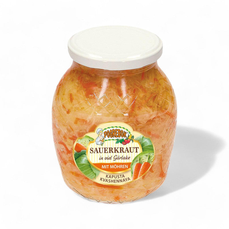 Pogrebok Pickled White Cabbage With Carrots In Brine 840Gr - Eden's Market