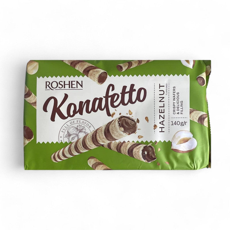 Roshen Kanafetto Hazelnut Crispy Wafer Sticks 140Gr - Eden's Market