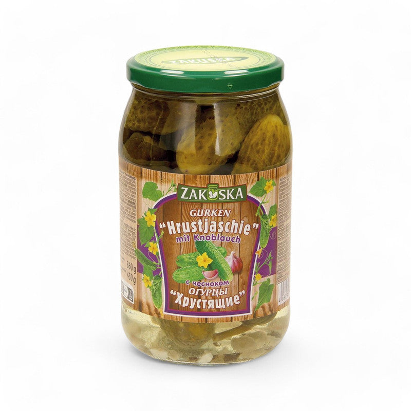 Zakuska Pickled Cucumbers With Garlic Crispy 850Gr - Eden's Market