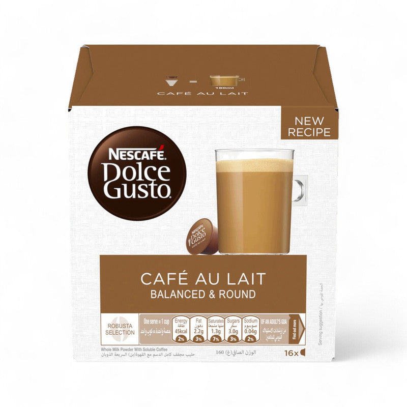 Nescafe Dolce Gusto Café Au Lait Blanced Round 16 Piece - Eden's Market