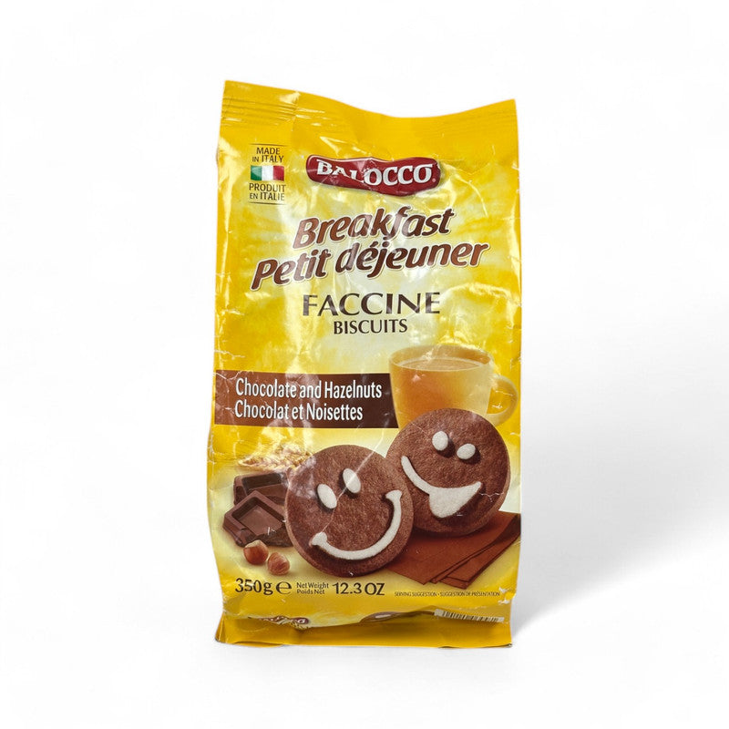 Balocco Breakfast Faccine Biscuits With Chocolate & Hazelnuts 350Gr - Eden's Market